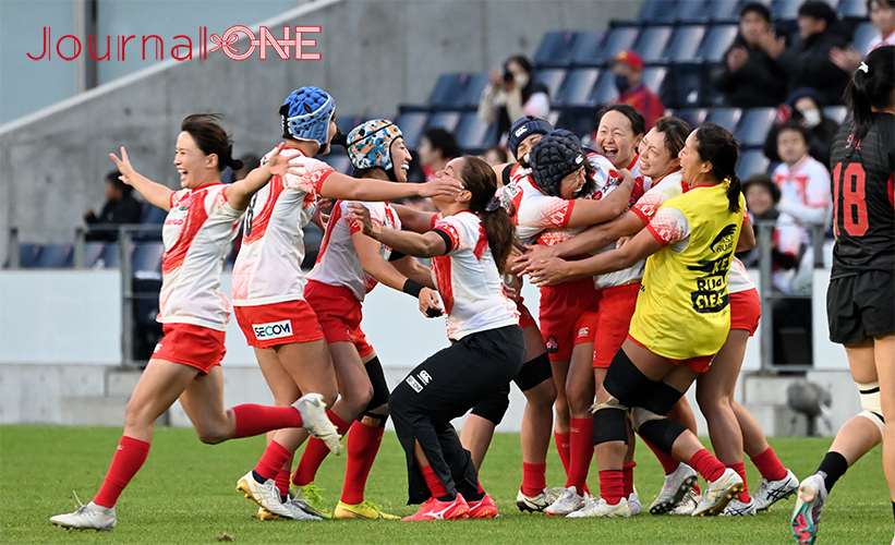 男女７人制ラグビーアジア予選| 決勝 日本代表は中国を破り喜ぶ女子日本代表-Journal-ONE撮影