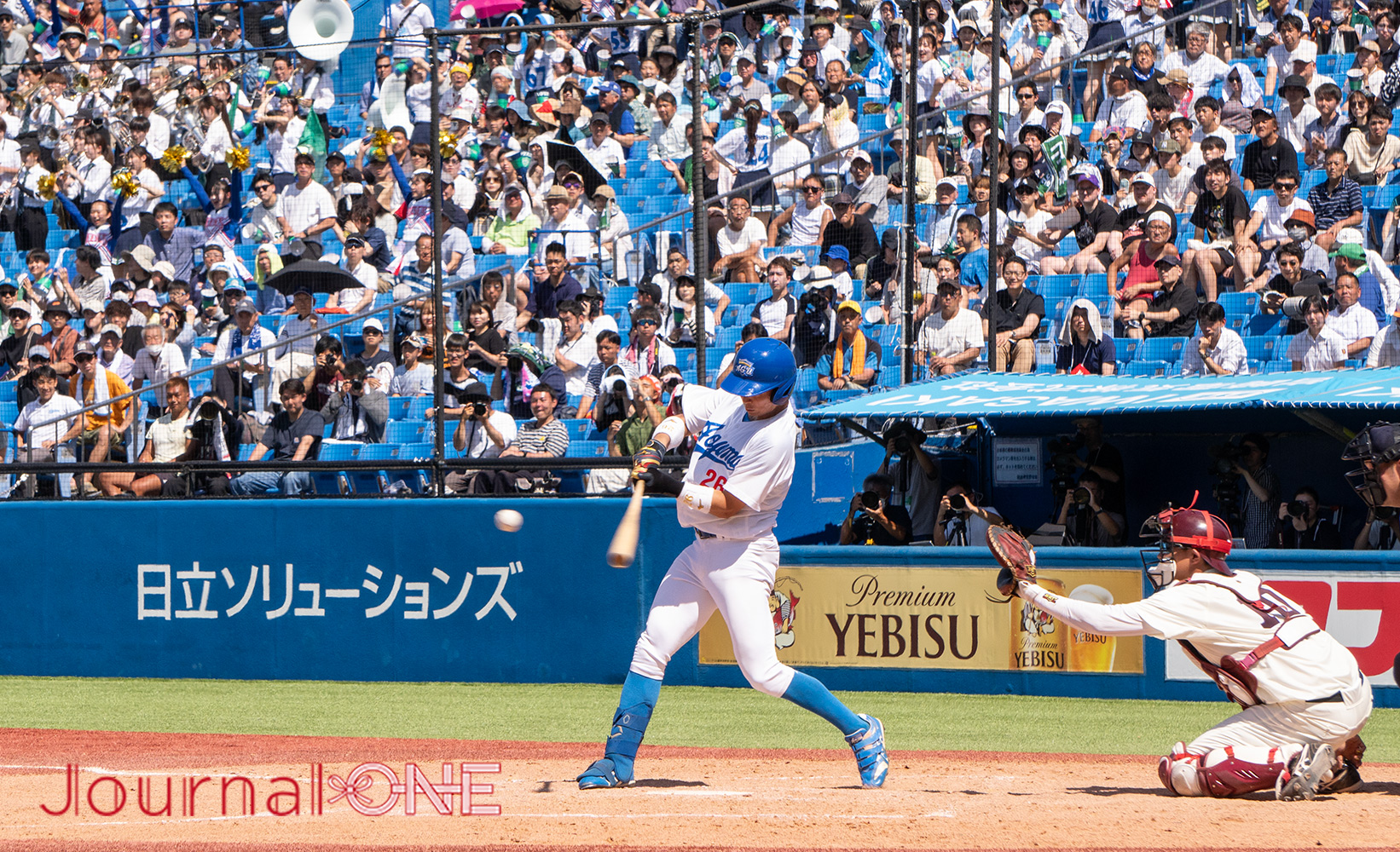 Journal-ONE | 第73回全日本大学野球選手権決勝 早稲田大vs青山学院大 大応援団を背に同点適時打を放つ中田達也（青学大）