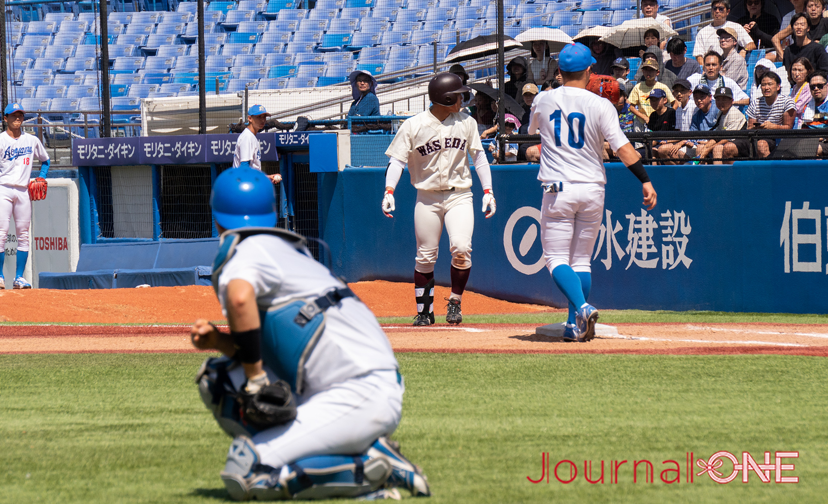 Journal-ONE | 第73回全日本大学野球選手権決勝 早稲田大vs青山学院大 絶妙な送りバントで出塁した梅村大和（早大）