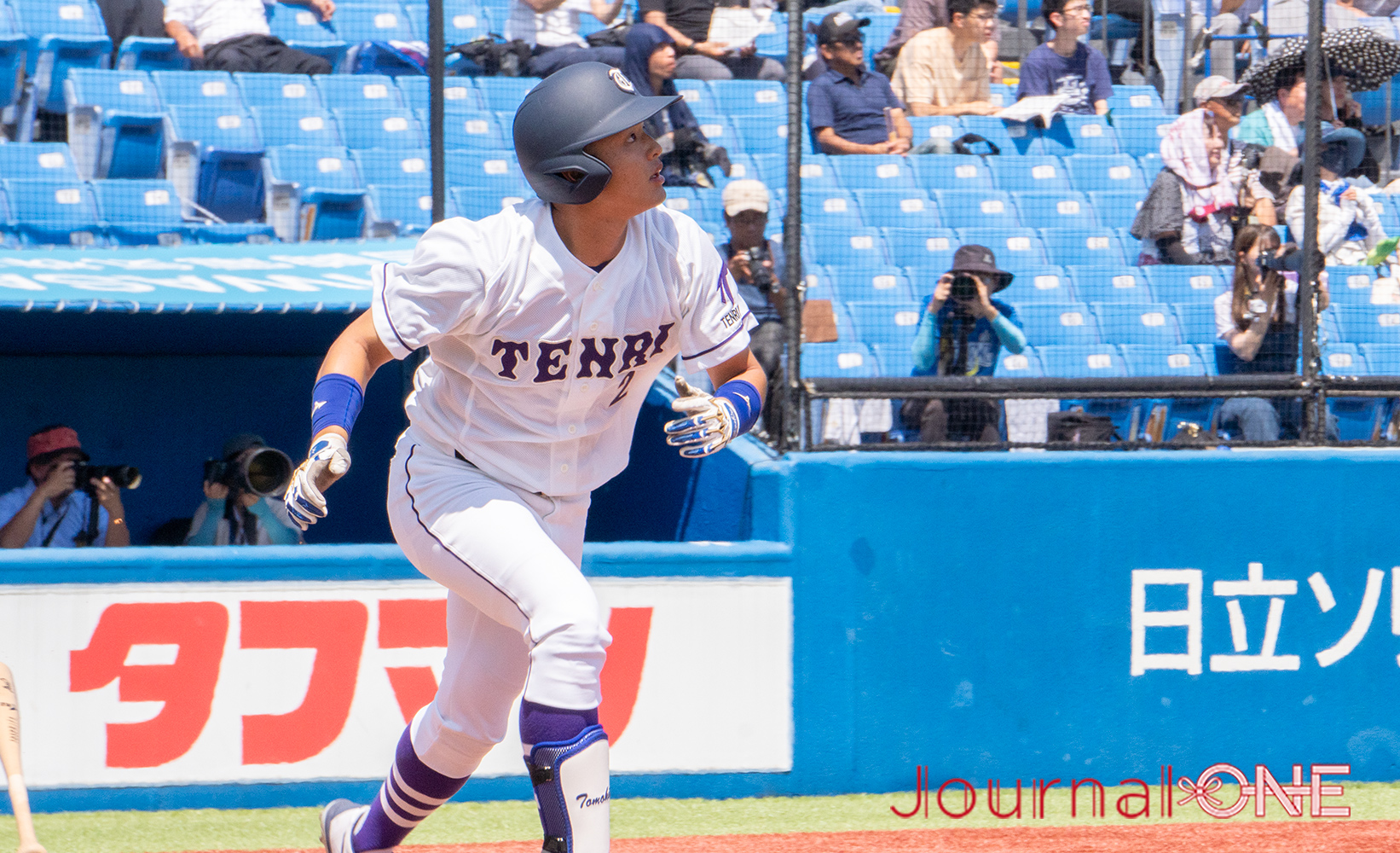 Journal-ONE | 第73回全日本大学野球選手権の1回戦 東農大学北海道オホーツク戦で逆転の2点本塁打を放つ天理大の石飛智洋（出雲西）