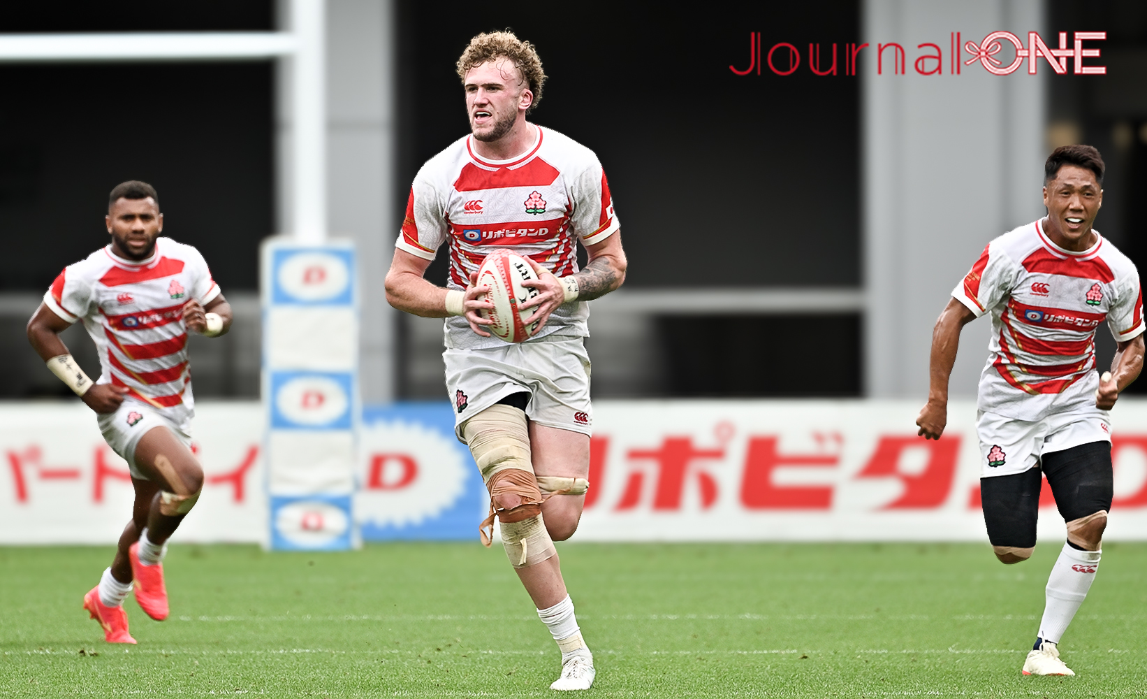 Journal-ONE | リポビタンDチャレンジカップ2024 イングランド代表戦 Warner Dearns（ワーナー・ディアンズ）選手（東芝BL）が身長を活かしてインターセプト-Journal-ONE撮影