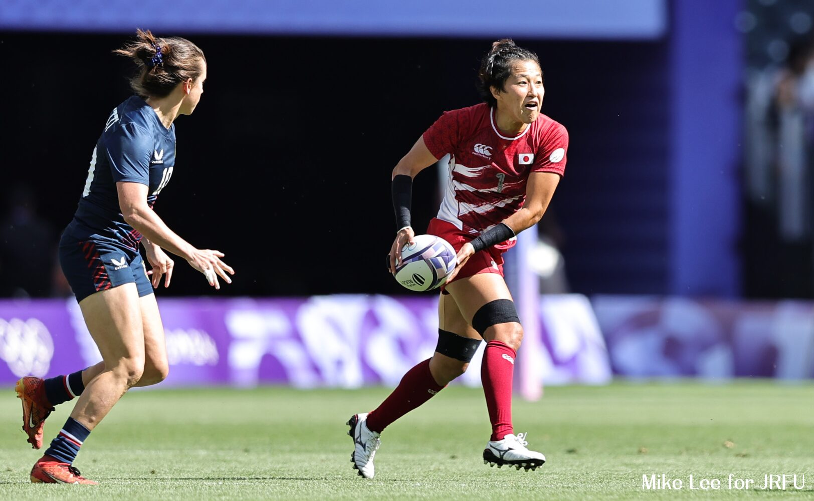 JournalｰONE | パリオリンピック 女子7人制ラグビー（サクラセブンズ） アメリカ戦での中村知春-Mike Lee for JRFU