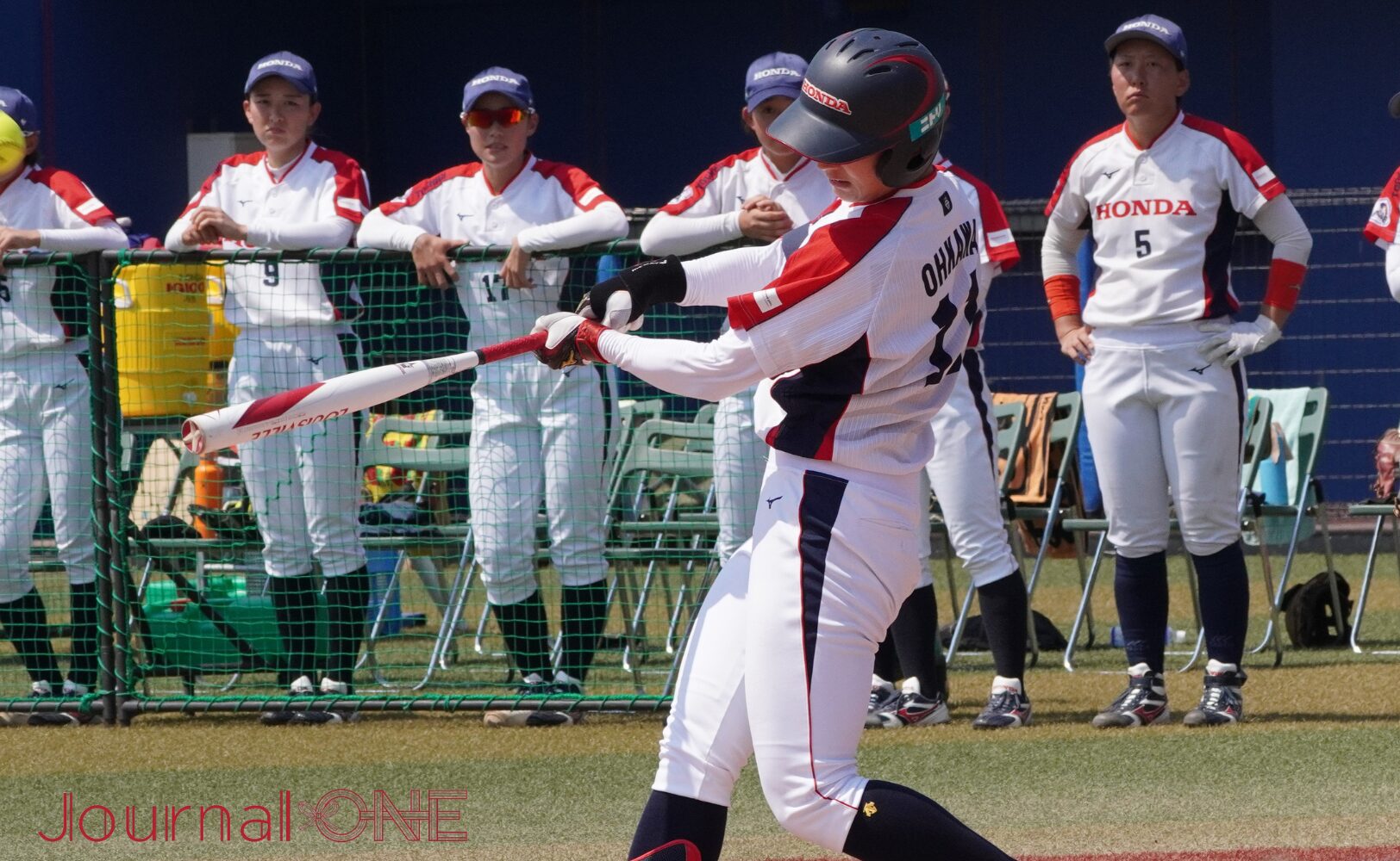 Journal-ONE | 女子ソフト JDリーグ ３点本塁打を放つ大川 茉由（ホンダ）-Journal-ONE撮影