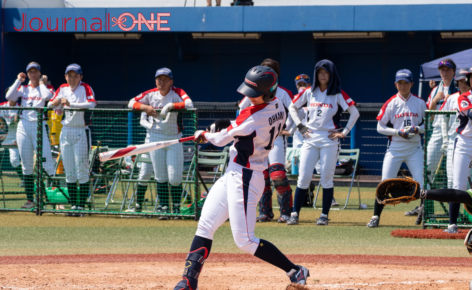 Journal-ONE | 女子ソフト JDリーグ ３点本塁打を放つ大川 茉由（ホンダ）-Journal-ONE撮影