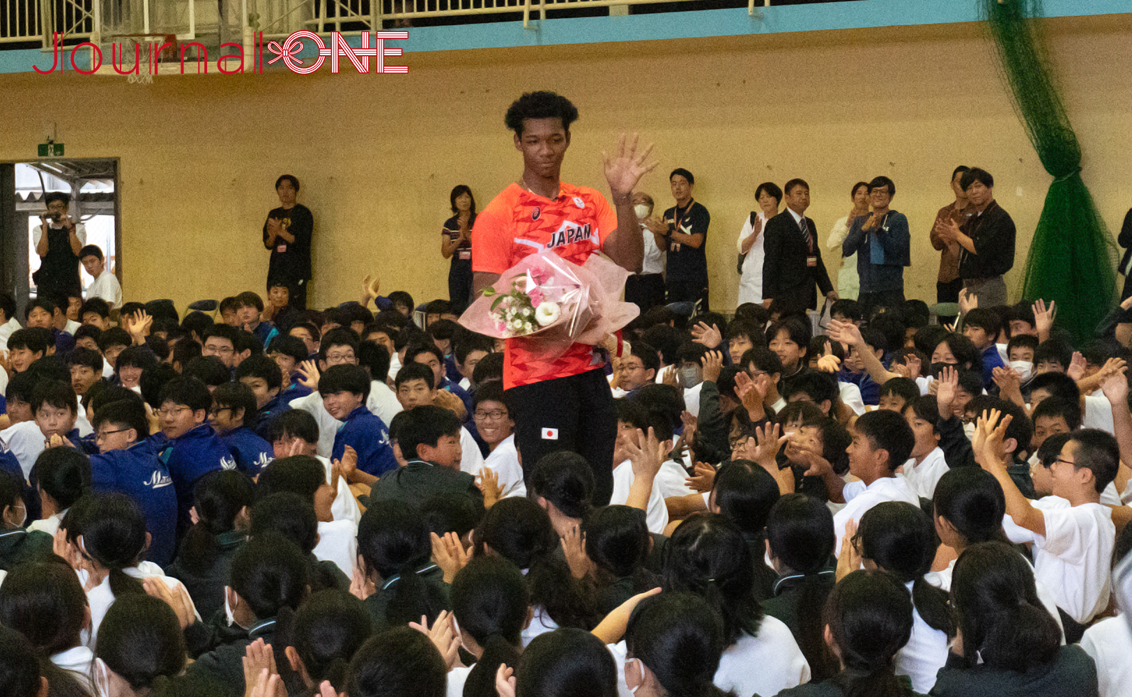 Journal-ONE | 陸上 男子100m障害の村竹ラシッド選手が母校・千葉県松戸市立第一中学校に凱旋訪問-JournalｰONE撮影