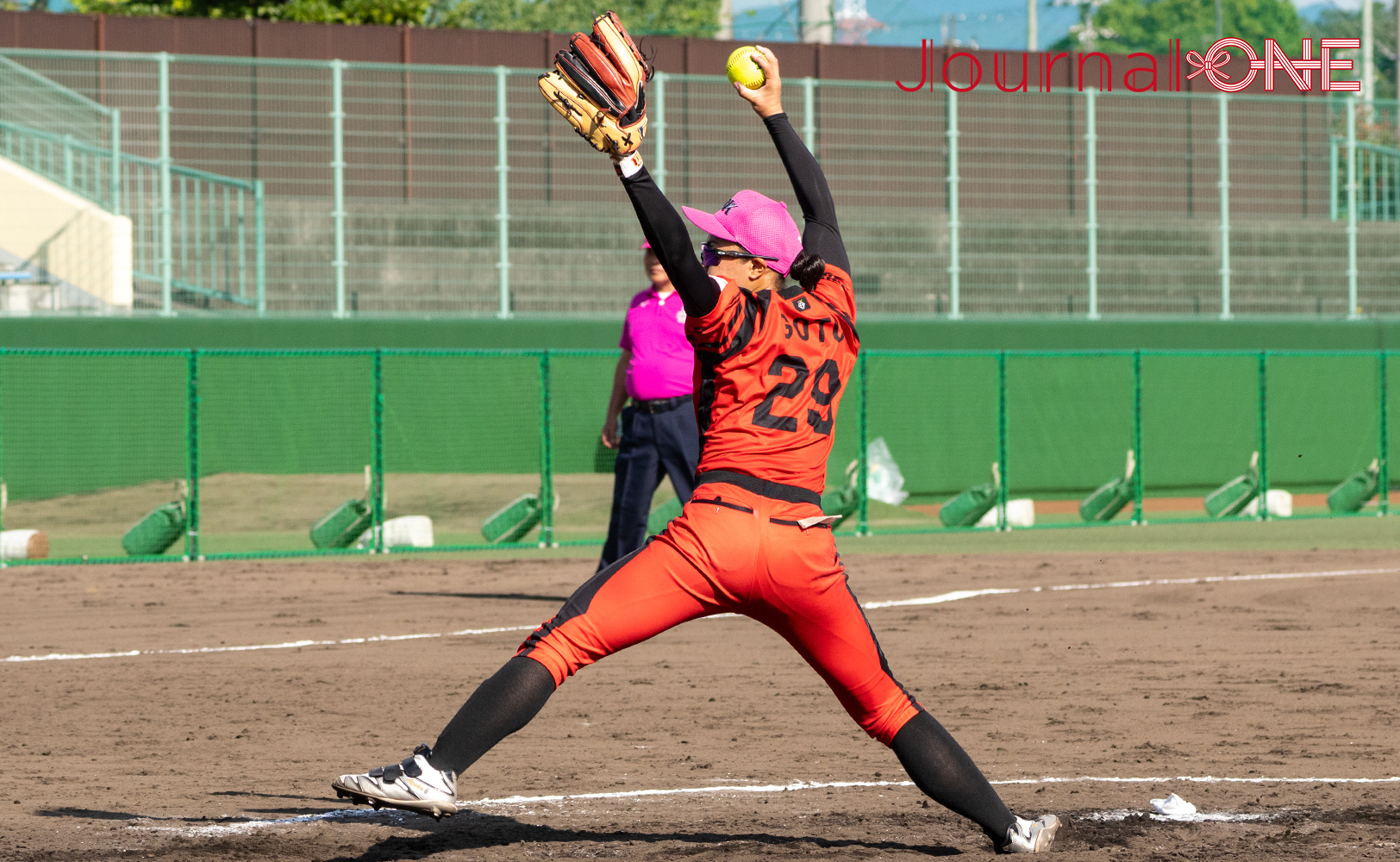 ニトリJDリーグ第11節　甲賀ラウンド　後藤明日香投手の力投で勝利を目指すｰJournal-ONE撮影