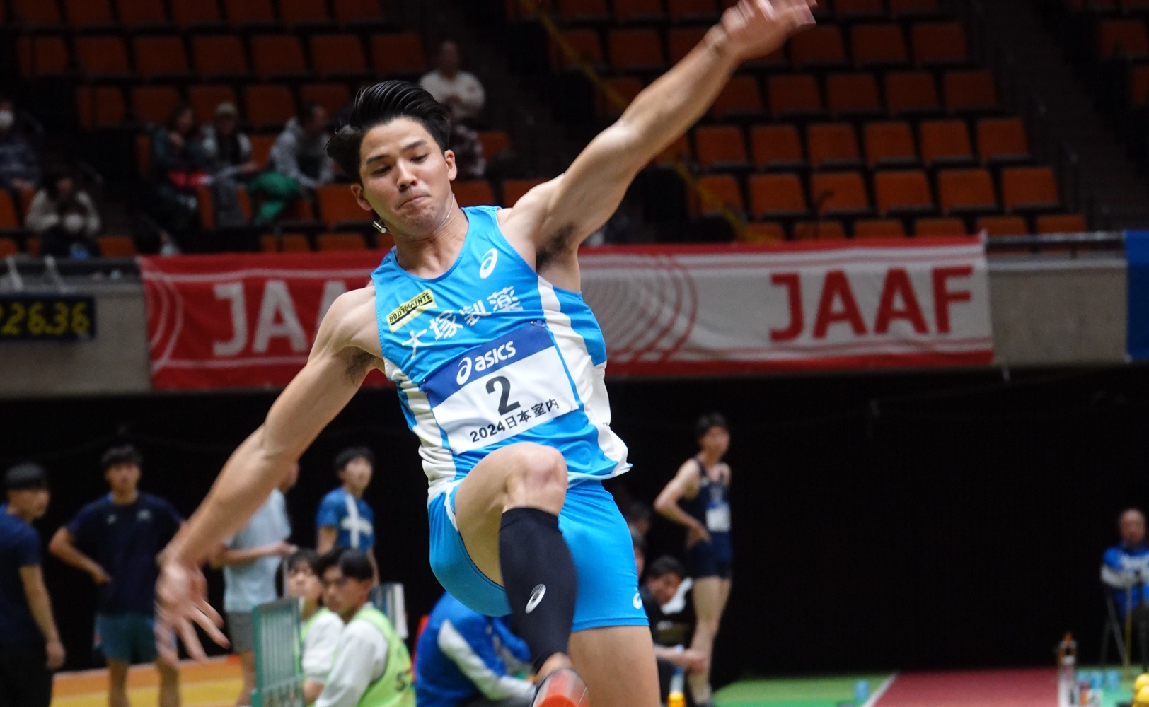 前回優勝を果たした男子走幅跳の津波。東京五輪に続く自国開催での世界大会出場が目標だ