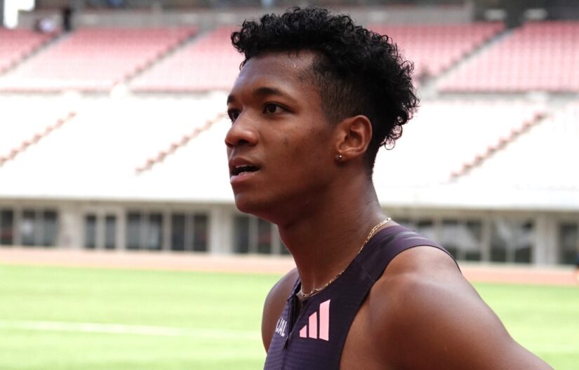 110mハードル五輪5位の村竹。ダイヤモンドリーグ第1戦で世界選手権代表に内定した‐児玉育美撮影