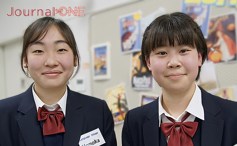 Japanese high school students Momoka Oda and Sora Marumoto