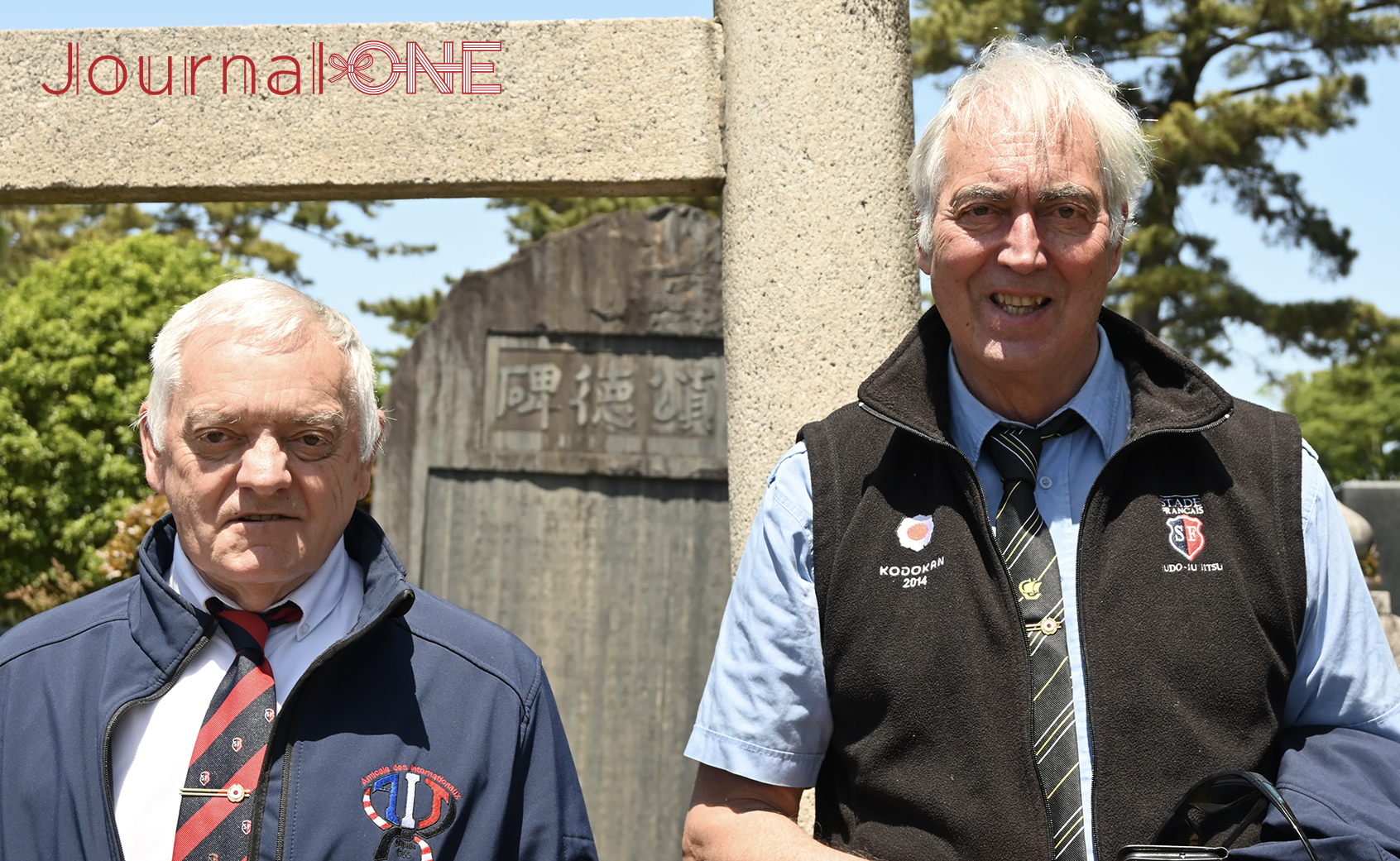 Raymond-Yves Cairaschi and Jean Claude Blouin came all the way from France to visit the cemetery of Kano Shihan.| Photo by Journal-ONE