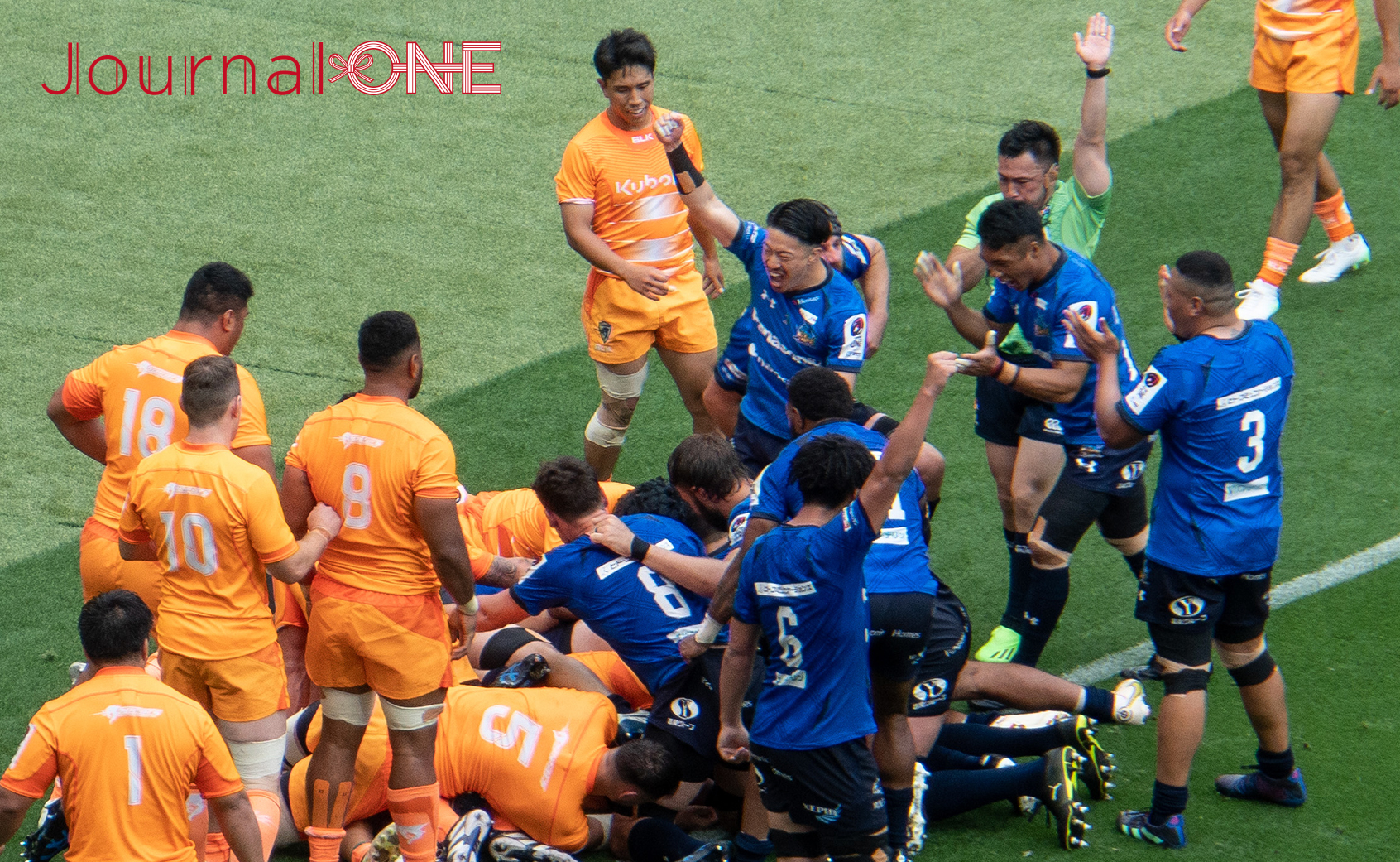 Japan Rugby League One final match, Shota Horie (Japan rugby union team) scored a try; Photo by Journal-ONE